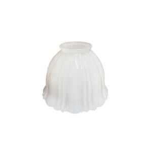 Vintage Scalloped White Glass Light Shade Pendant 5"
